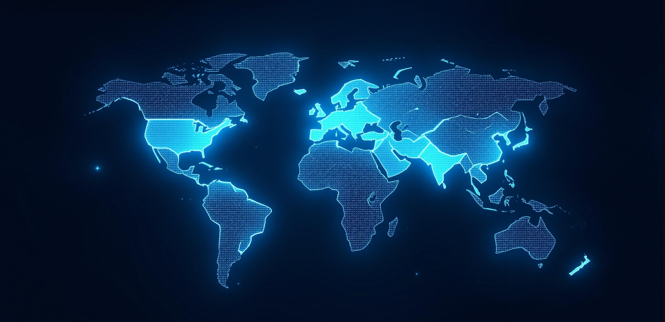 Global maritime services coverage map showing worldwide reach